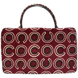 シャネル CHANEL ベロア COCO ハンド レッド GD金具 ベロア レディース ハンドバッグ