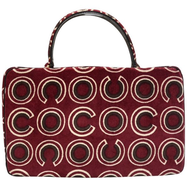 シャネル CHANEL ベロア COCO ハンド レッド GD金具 ベロア レディース ハンドバッグ
