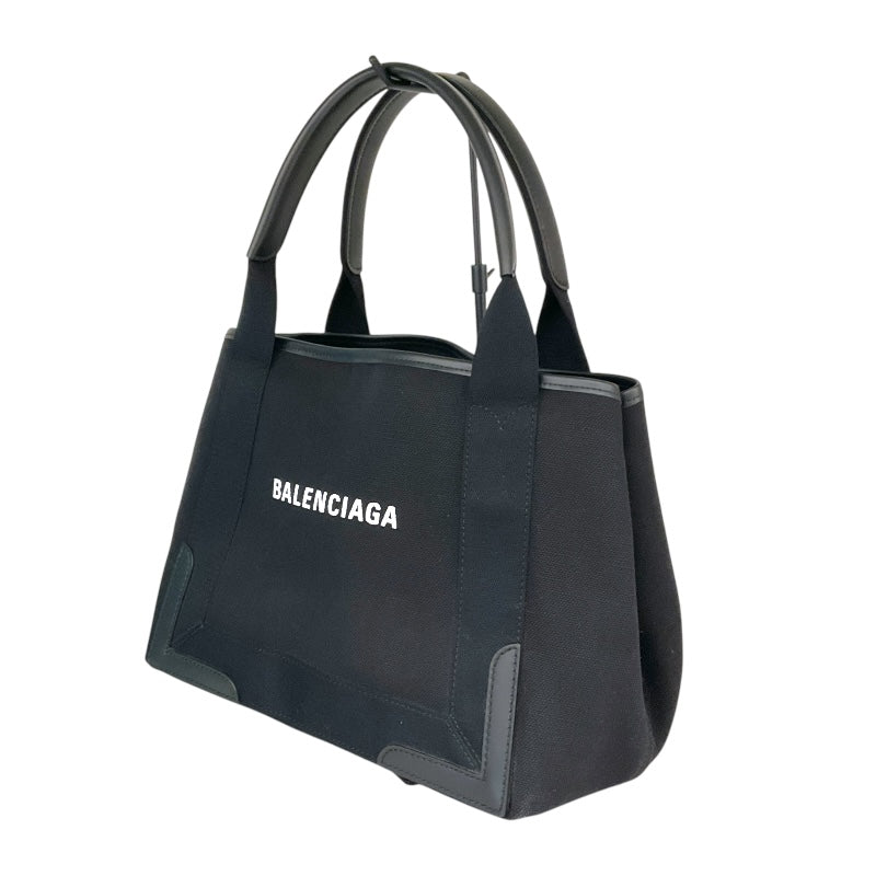 バレンシアガ BALENCIAGA ネイビーカバスS 339933 ブラック デニム/レザー レディース ハンドバッグ