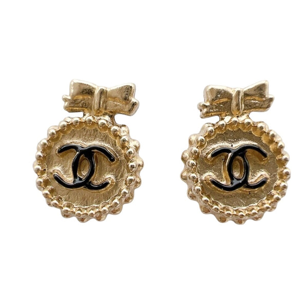 シャネル CHANEL A14　ココマークリボンピアス ゴールド メタル アクセサリー