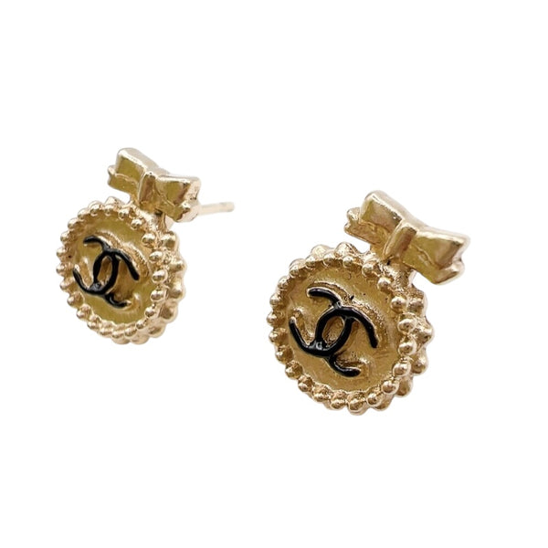 シャネル CHANEL A14　ココマークリボンピアス ゴールド メタル アクセサリー