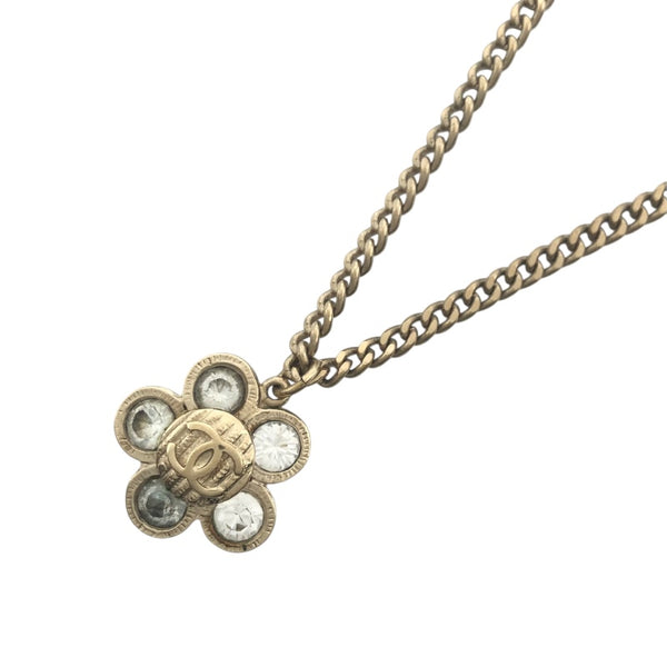 シャネル CHANEL ココマークフラワーネックレス ゴールド メタル/ストラス アクセサリー