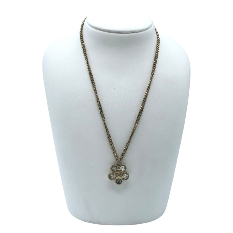 シャネル CHANEL ココマークフラワーネックレス ゴールド メタル/ストラス アクセサリー