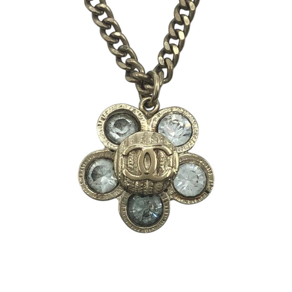 シャネル CHANEL ココマークフラワーネックレス ゴールド メタル/ストラス アクセサリー