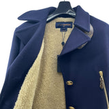 ルイ・ヴィトン LOUIS VUITTON アンカーボダンウールカシミヤボアライナーコート FLC002 ネイビー ウール レディース モッズコート