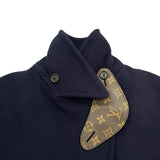 ルイ・ヴィトン LOUIS VUITTON アンカーボダンウールカシミヤボアライナーコート FLC002 ネイビー ウール レディース モッズコート