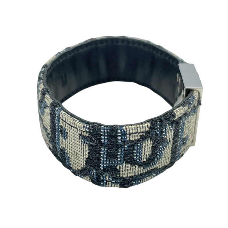 クリスチャン・ディオール Christian Dior オブリークブレスレット ネイビー キャンバス アクセサリー