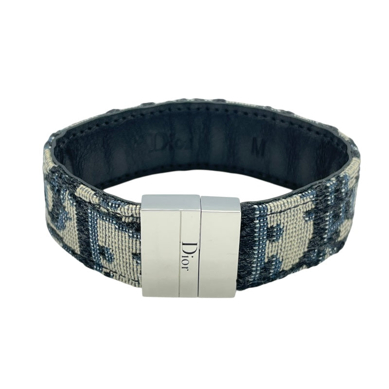 クリスチャン・ディオール Christian Dior オブリークブレスレット ネイビー キャンバス アクセサリー