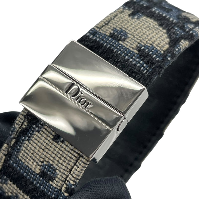 クリスチャン・ディオール Christian Dior オブリークブレスレット ネイビー キャンバス アクセサリー