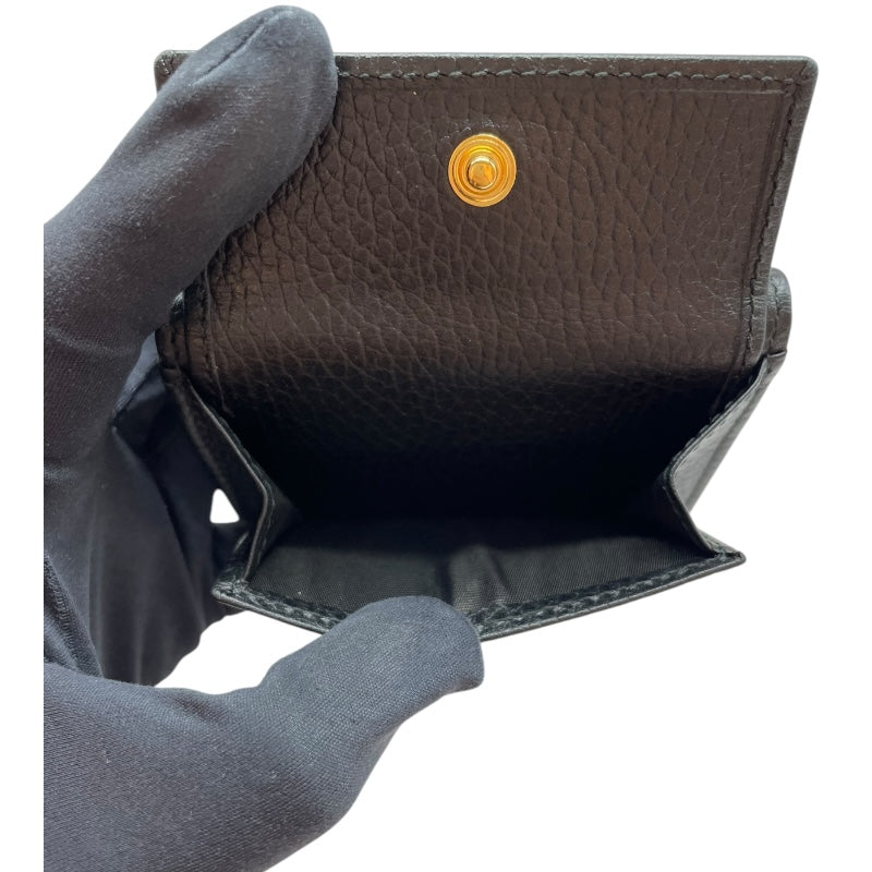美品/現行✨グッチ 折り財布 マーモント GGスプリーム レザー ブラック グッチ GUCCI GGマーモント コンパクトウォレット 523277