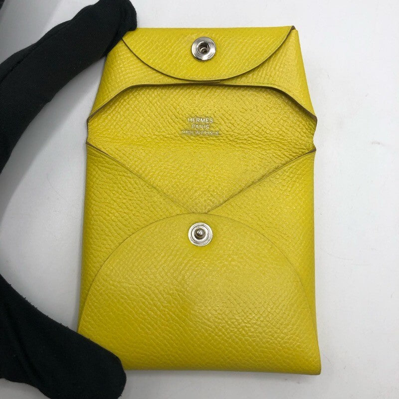 エルメス HERMES バスティア D刻 ライム×SV金具 エプソン レディース コインケース
