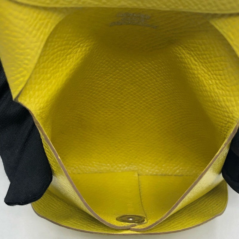 エルメス HERMES バスティア D刻 ライム×SV金具 エプソン レディース コインケース