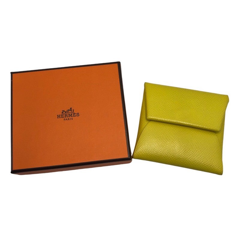 エルメス HERMES バスティア D刻 ライム×SV金具 エプソン レディース コインケース