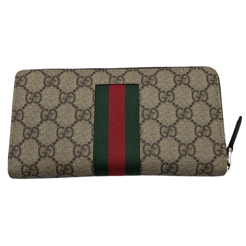 グッチ GUCCI ニューウェブ ラウンドファスナー長財布 408831 GGスプリーム メンズ 長財布