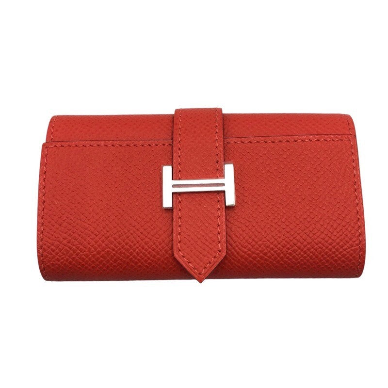 エルメス HERMES ベアンキーケース W刻 ローズジャイプール×SV金具 エプソン レディース キーケース