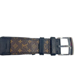ルイ・ヴィトン LOUIS VUITTON タンブール スリム モノグラム マカサー GM QA005 ブラウン ステンレススチール メンズ 腕時計