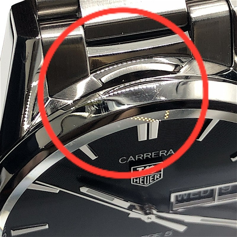 タグ・ホイヤー TAG HEUER カレラ キャリバー５ デイデイト WAR201A.BA0723 ブラック×シルバー SS メンズ 腕時計