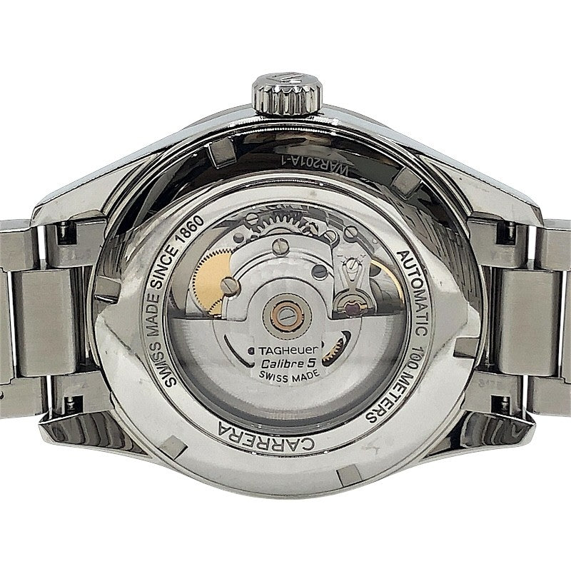 タグ・ホイヤー TAG HEUER カレラ キャリバー５ デイデイト WAR201A.BA0723 ブラック×シルバー SS メンズ 腕時計