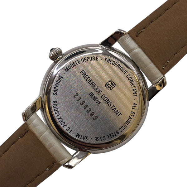 FREDERIQUE CONSTANT スリムライン ムーンフェイズ ホワイトシェル FC-206X1SD5/6 ホワイト SS クオーツ レディース 腕時計