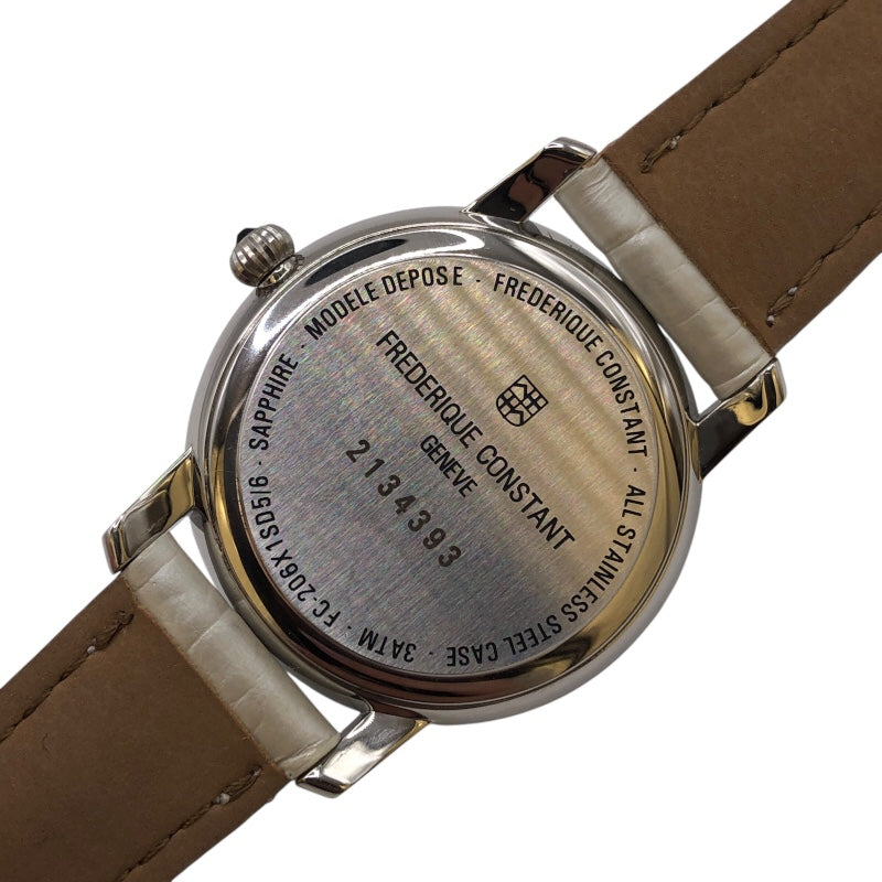 FREDERIQUE CONSTANT スリムライン ムーンフェイズ ホワイトシェル FC-206X1SD5/6 ホワイト SS クオーツ レディース 腕時計