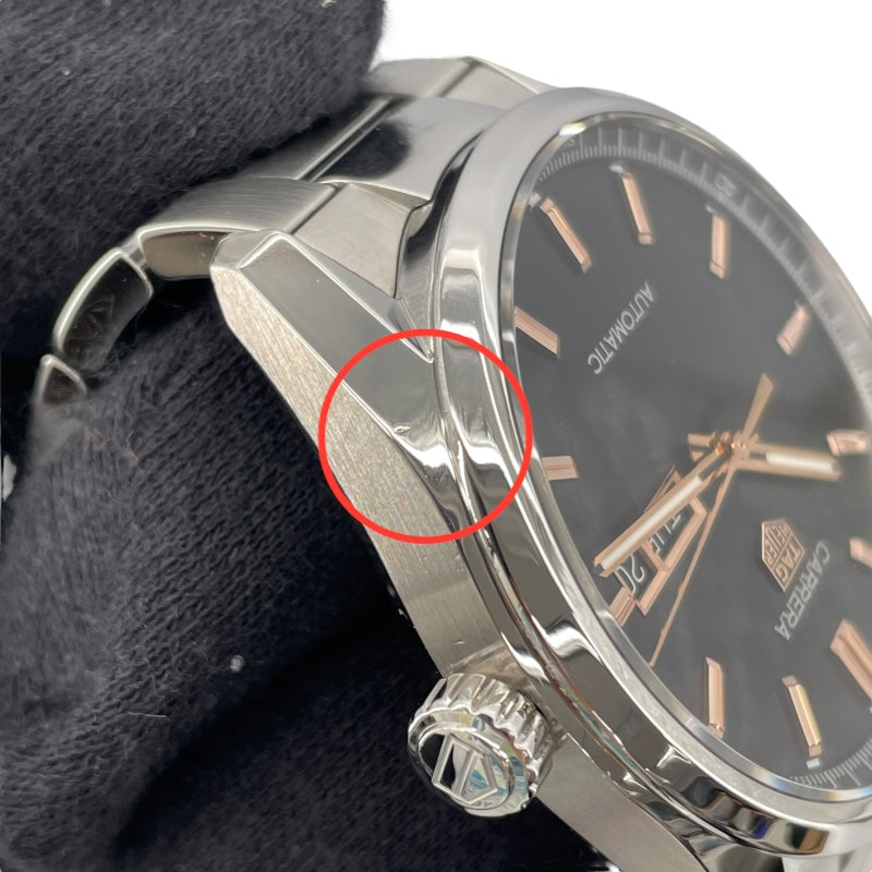 タグ・ホイヤー TAG HEUER カレラ キャリバー5 デイデイト  WBN2013.BA0640 ブラック SS 自動巻き メンズ 腕時計
