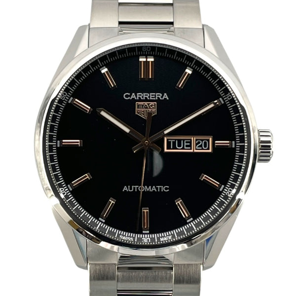 タグ・ホイヤー TAG HEUER カレラ キャリバー5 デイデイト  WBN2013.BA0640 ブラック SS 自動巻き メンズ 腕時計