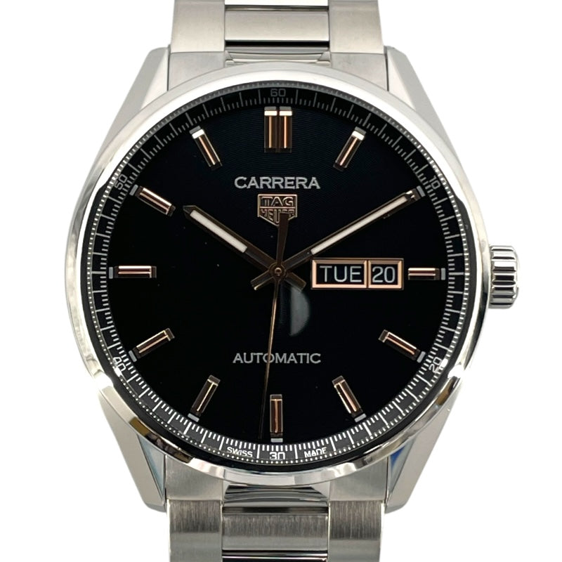 タグ・ホイヤー TAG HEUER カレラ キャリバー5 デイデイト  WBN2013.BA0640 ブラック SS 自動巻き メンズ 腕時計