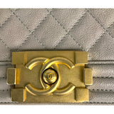 シャネル CHANEL ボーイシャネル25 A67086 グレー キャビア レディース ショルダーバッグ