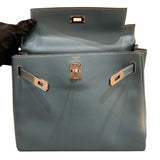 エルメス HERMES ケリー25　 B刻 ニューブルージーン　シルバー金具 スイフト レディース ショルダーバッグ