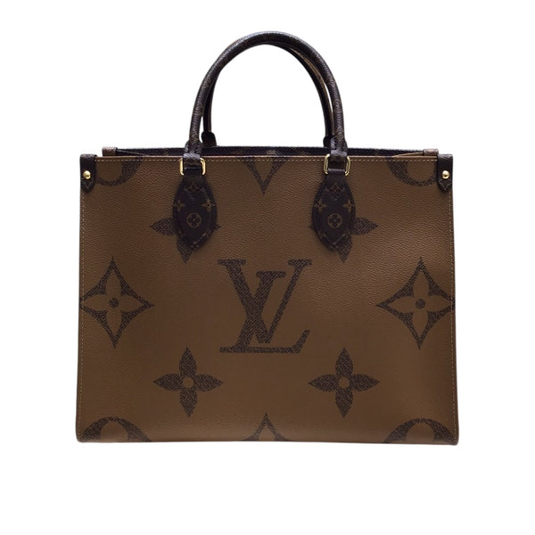 ルイ・ヴィトン LOUIS VUITTON オンザゴーMM ブラウン モノグラムジャイアント レディース ハンドバッグ