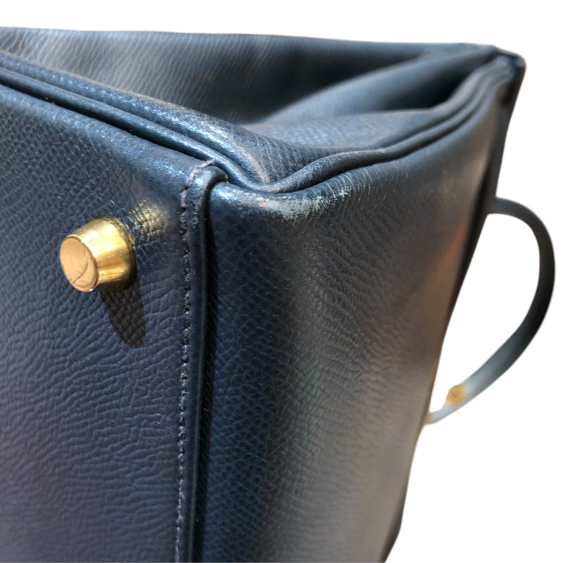 エルメス HERMES ケリー35 内縫い □A刻 ディープブルー ゴールド金具 クシュベル レディース ハンドバッグ