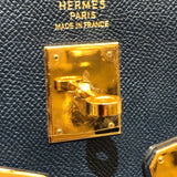 エルメス HERMES ケリー35 内縫い □A刻 ディープブルー ゴールド金具 クシュベル レディース ハンドバッグ