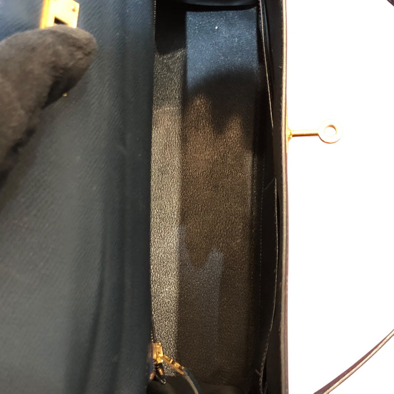 エルメス HERMES ケリー35 内縫い □A刻 ディープブルー ゴールド金具 クシュベル レディース ハンドバッグ