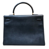 エルメス HERMES ケリー35 内縫い □A刻 ディープブルー ゴールド金具 クシュベル レディース ハンドバッグ