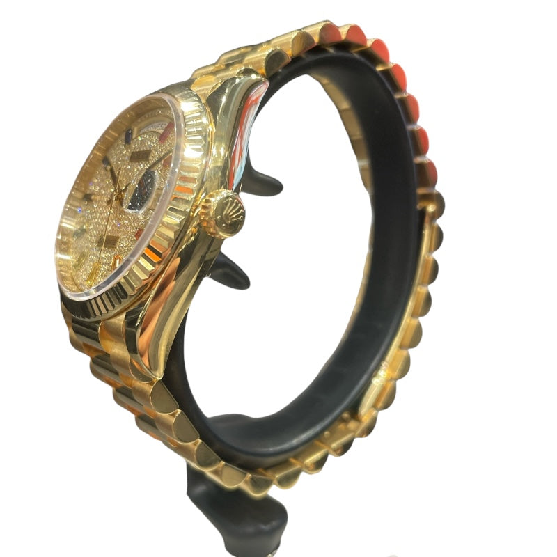 ロレックス ROLEX デイデイト レインボーインデックスダイヤ 128238 K18イエローゴールド 自動巻き メンズ 腕時計