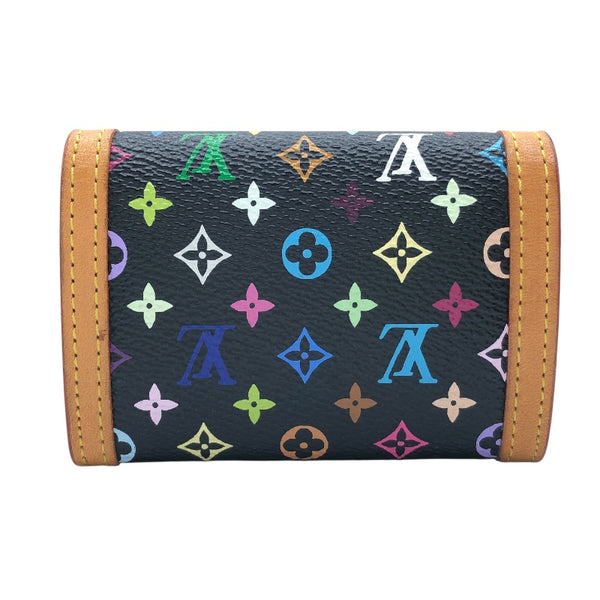 ルイ・ヴィトン LOUIS VUITTON ポルトモネ・プラ M92656 ノワール　GD金具 モノグラム・マルチカラー レディース コインケース