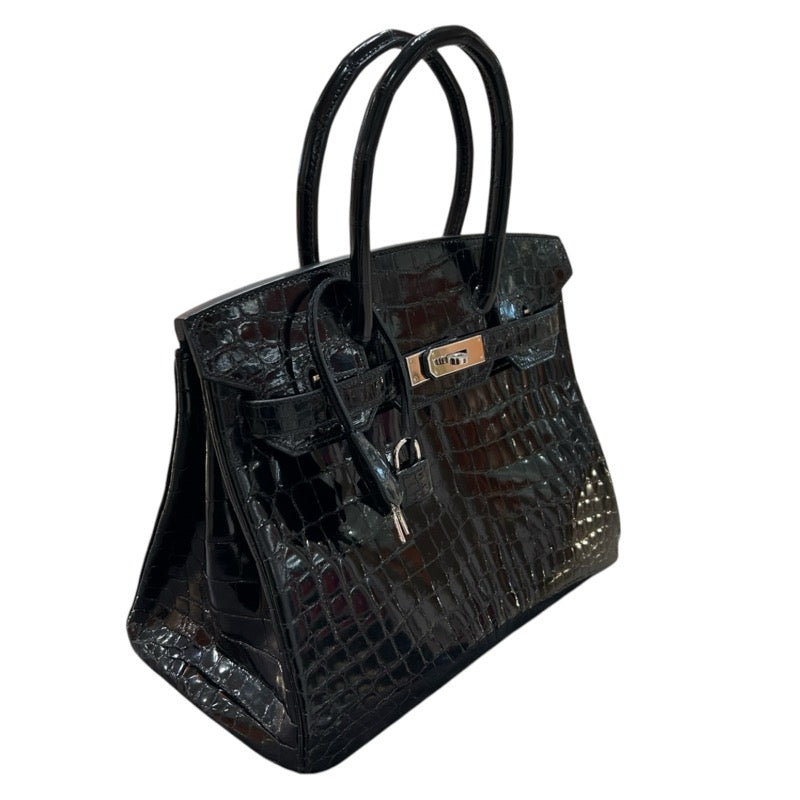 エルメス HERMES バーキン30 C刻 ブラック・シルバー金具 ニロティカス レディース ハンドバッグ