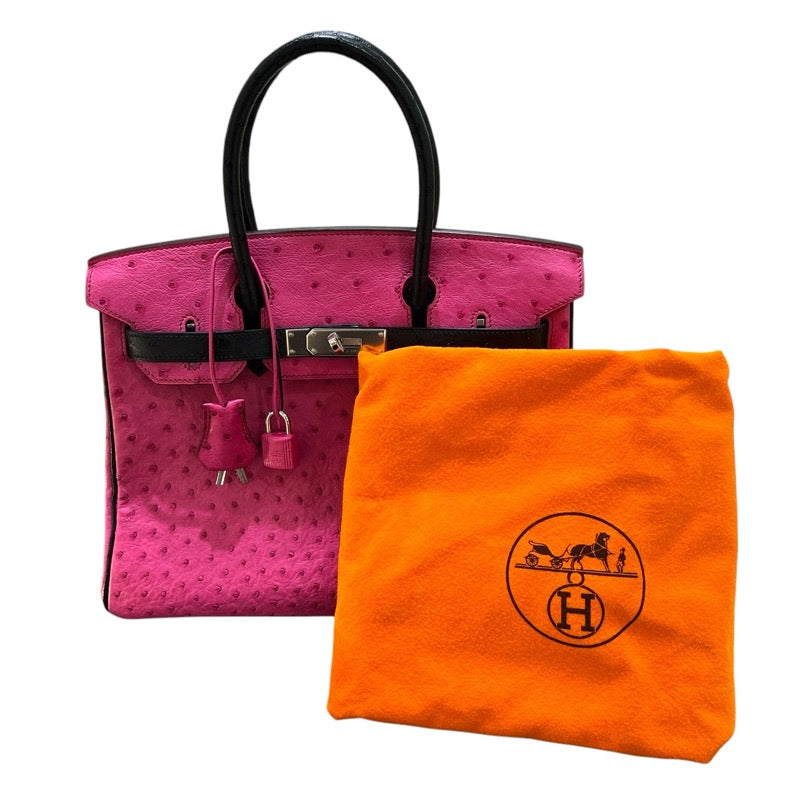 エルメス HERMES バーキン30 □K刻 ブラック・ピンク・シルバー