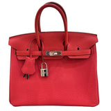 エルメス HERMES バーキン25 T刻 ルージュピヴォワンヌ/シルバー金具 トゴ レディース ハンドバッグ