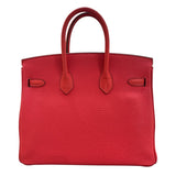 エルメス HERMES バーキン25 T刻 ルージュピヴォワンヌ/シルバー金具 トゴ レディース ハンドバッグ