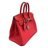 エルメス HERMES バーキン25 T刻 ルージュピヴォワンヌ/シルバー金具 トゴ レディース ハンドバッグ