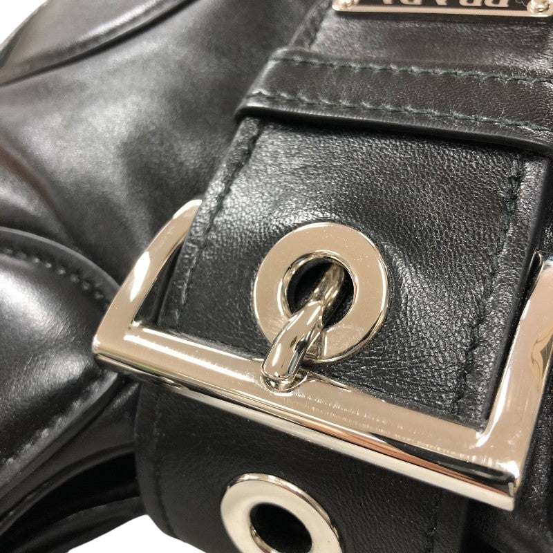 プラダ PRADA ムーン パデッドナッパレザーバッグ 1BA381 ブラック シルバー金具 パデッドナッパレザー レディース ハンドバッグ