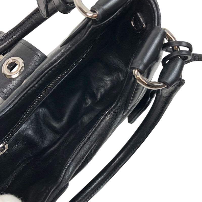 プラダ PRADA ムーン パデッドナッパレザーバッグ 1BA381 ブラック シルバー金具 パデッドナッパレザー レディース ハンドバッグ