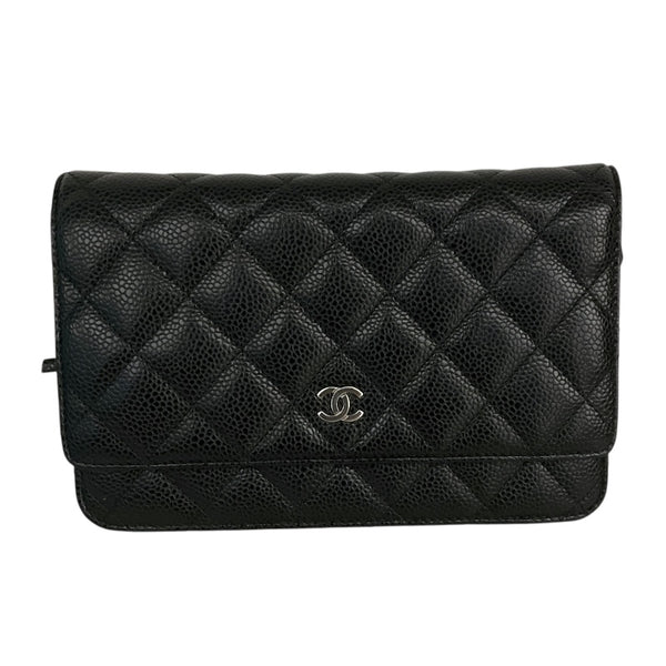 シャネル CHANEL マトラッセチェーンウォレット A67086 ブラック/シルバー金具 キャビア レディース ショルダーバッグ