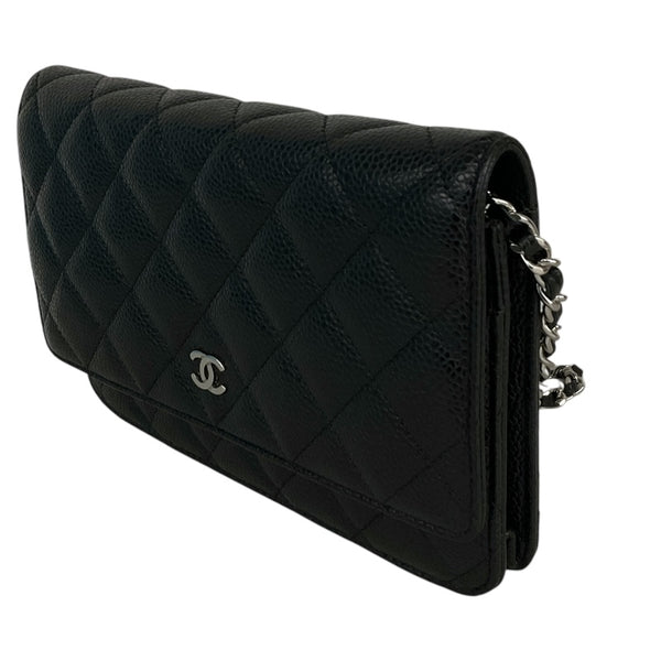 シャネル CHANEL マトラッセチェーンウォレット A67086 ブラック/シルバー金具 キャビア レディース ショルダーバッグ