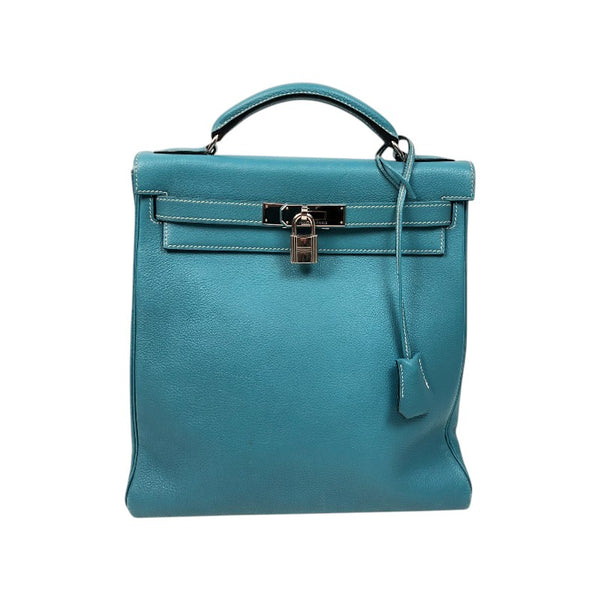 エルメス HERMES ケリーアドGM □C刻 ブルージーン シルバー金具 トゴ レディース リュック・デイパック