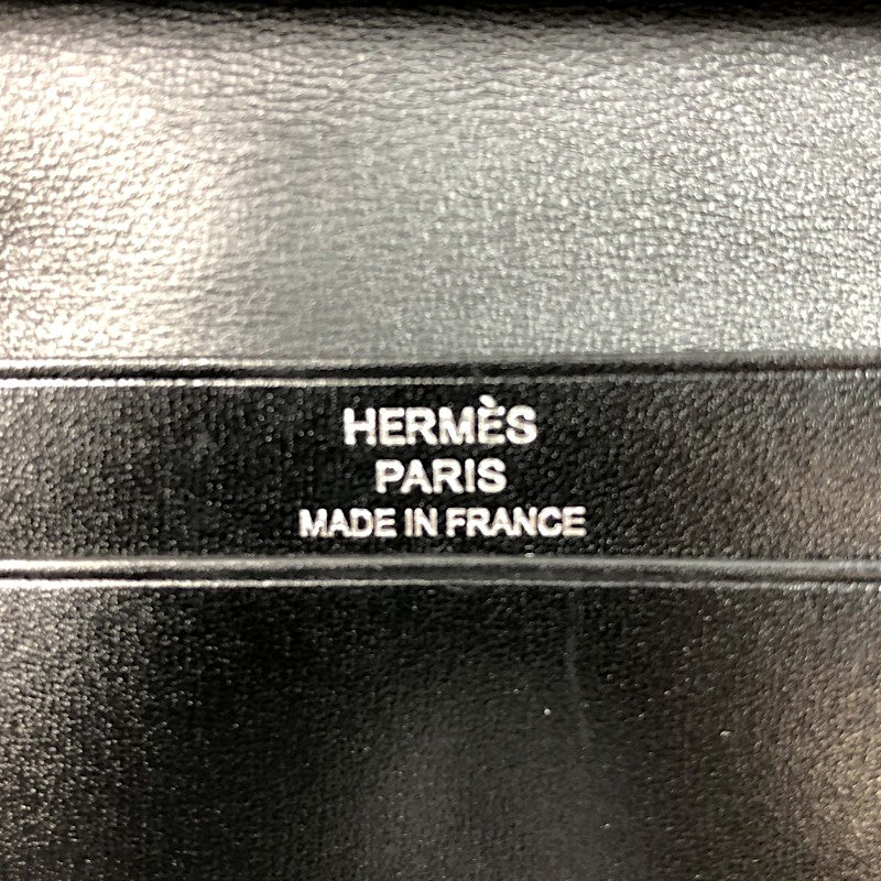 エルメス HERMES ベアンミニ B刻 ブラック ブラック金具 ボックスカーフ レディース カードケース