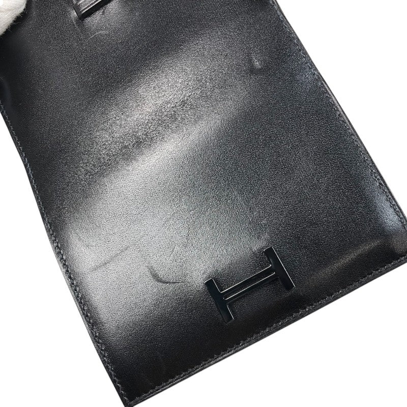 エルメス HERMES ベアンミニ B刻 ブラック ブラック金具 ボックスカーフ レディース カードケース