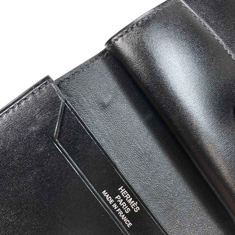 エルメス ベアーン ミニ ボックスカーフ カードケース エルメス HERMES ベアンミニ B刻 ブラック ブラック金具