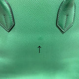 エルメス HERMES オータクロア32 〇W刻 グリーン ゴールド金具 クシュベル ユニセックス ハンドバッグ